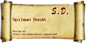 Spilman Donát névjegykártya